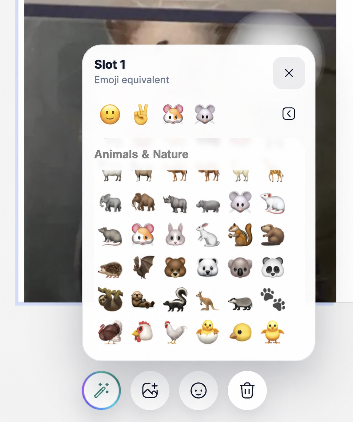 Emoji assignment action for a StickerPen slot